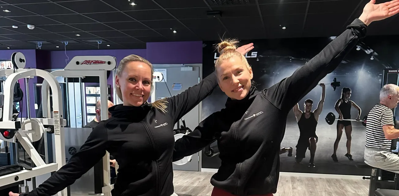 Christa och Camilla vid gymmet Träningsverket på Åland.